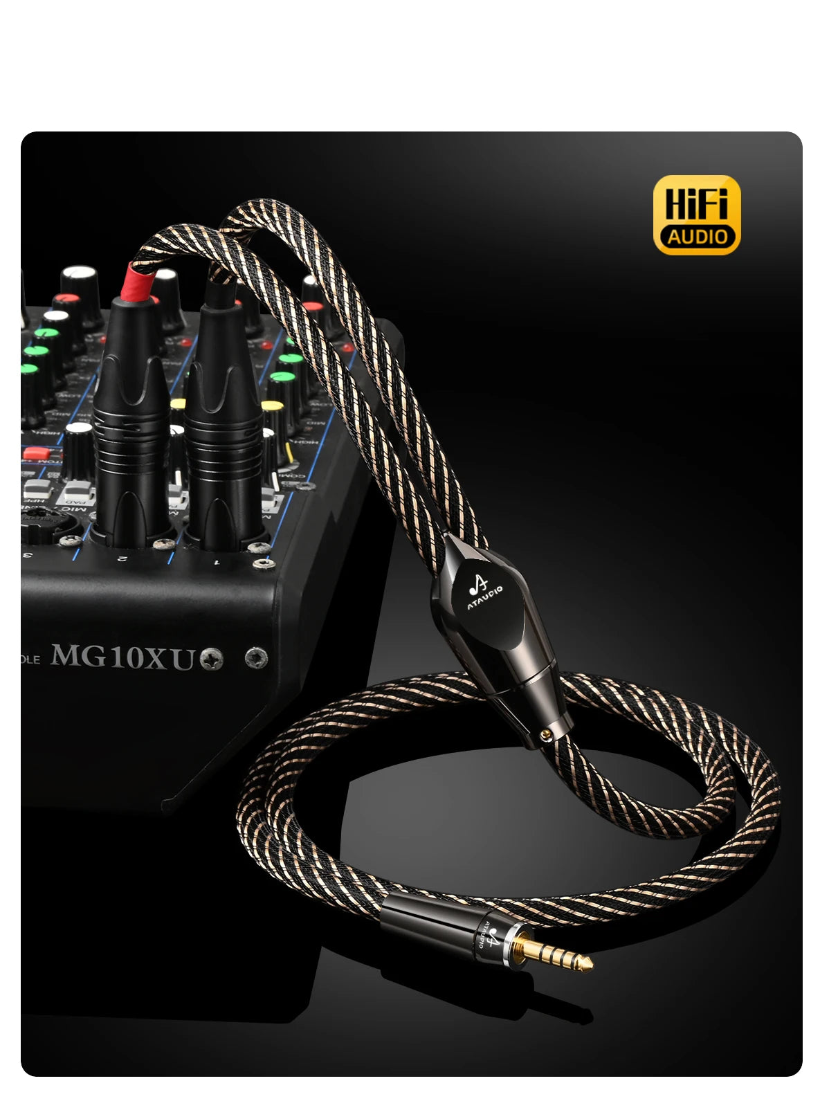 Câble équilibré 4,4 mm vers double XLR pour audio HiFi et usage studio