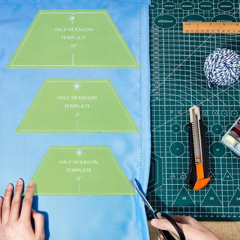 Modelos de Borda Hexagonal Média para Quilt, Conjunto de Três