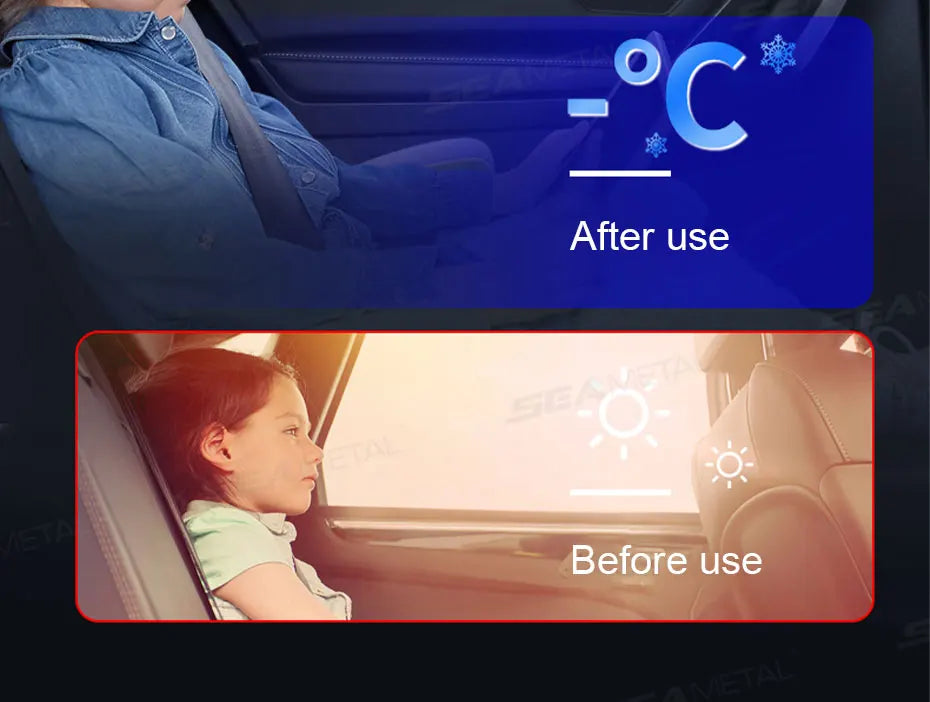 SEAMETAL Car Side Window Curtains UV-Reflective Sun Shade Anti-Glare Magnetic Privacy Cover for Sun Protection Baby Care Curtain