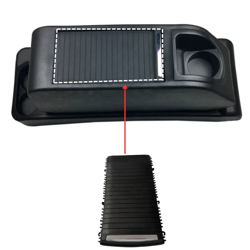 Center Console Armrest Storage Box Cover Plate with Cup Holder Pull Curtain for Citroën Berlingo / Peugeot Partner 2008–2018