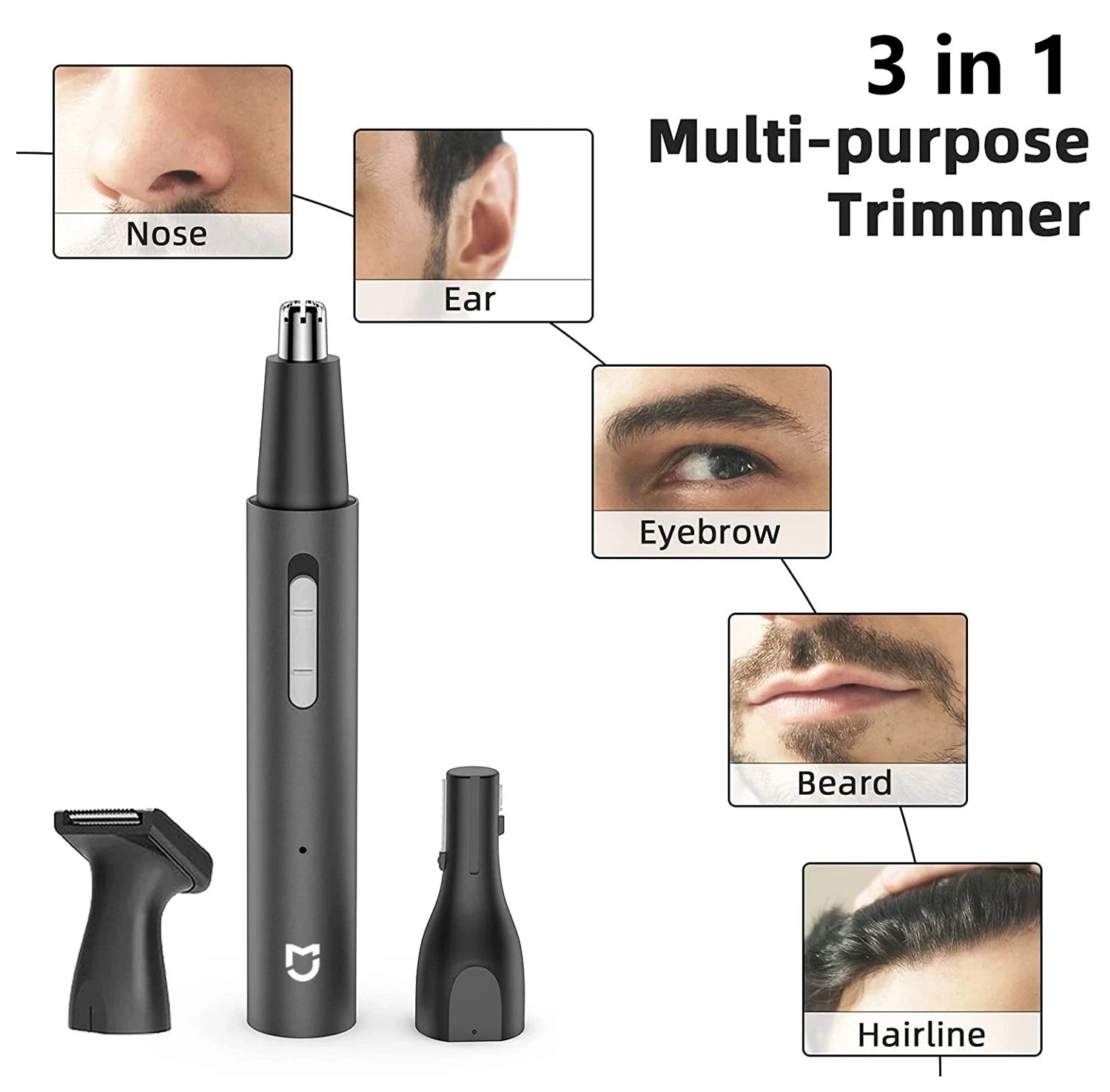 Xiaomi Mijia Electric Nose Ear Hair Trimmer for Men Painless Rechargeable Sideburns Eyebrows Beard 3 in 1 Hair Clipper Shaver 