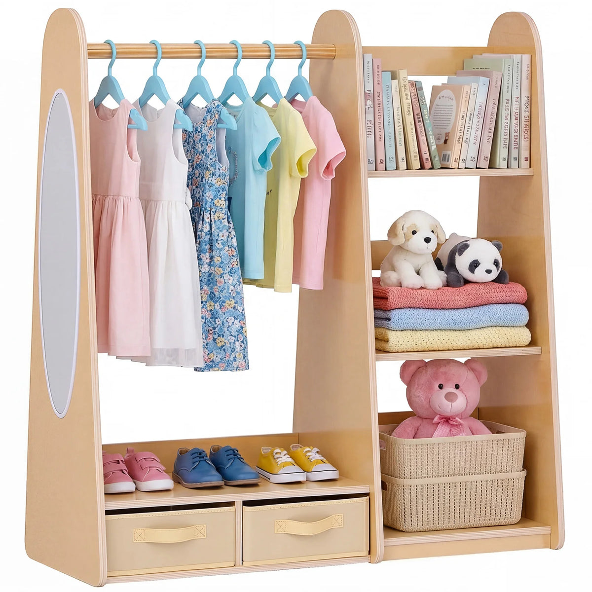 Kids Wooden Dress Up Storage with Mirror - Spy-shop.com