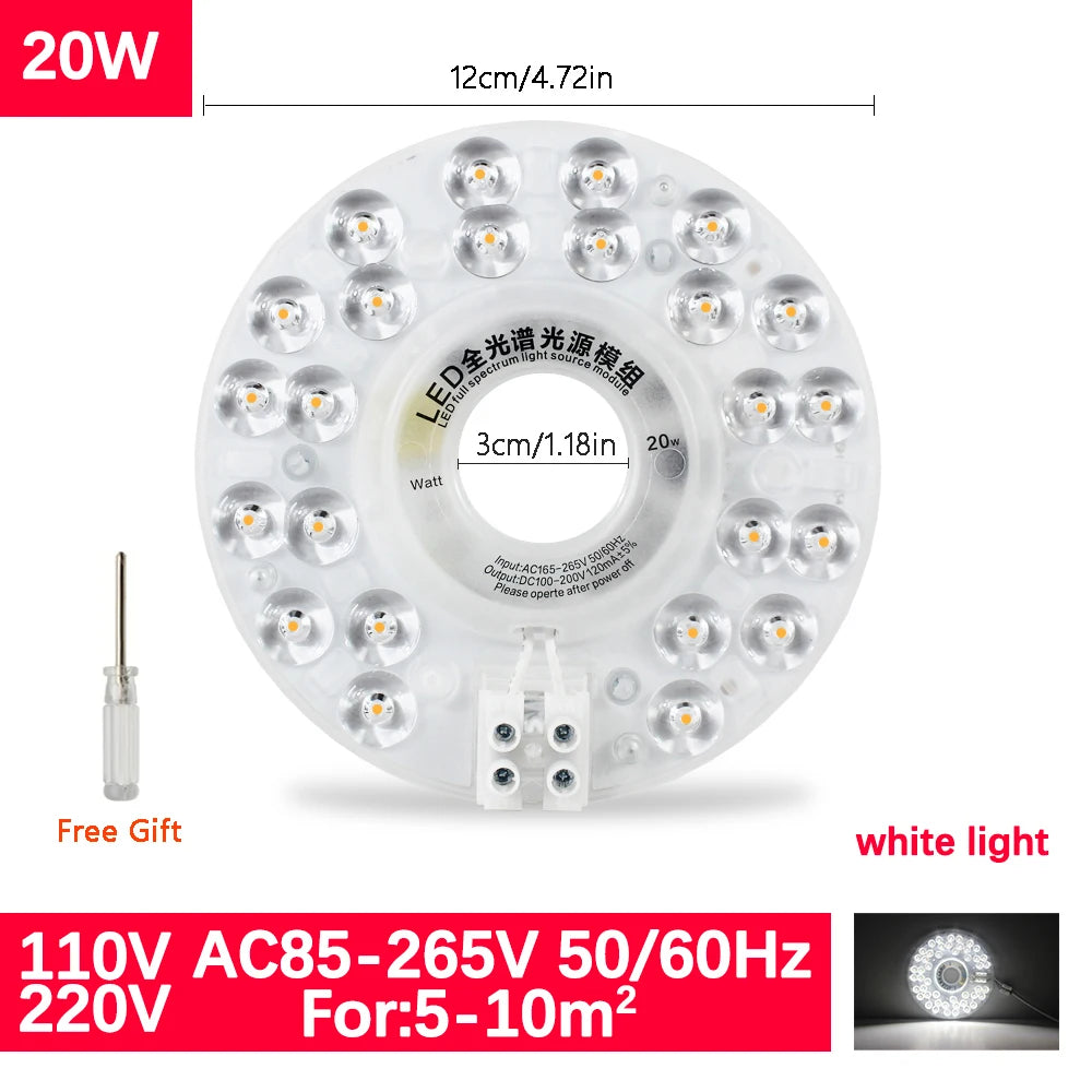 Módulo de substituição para luz de teto LED redonda