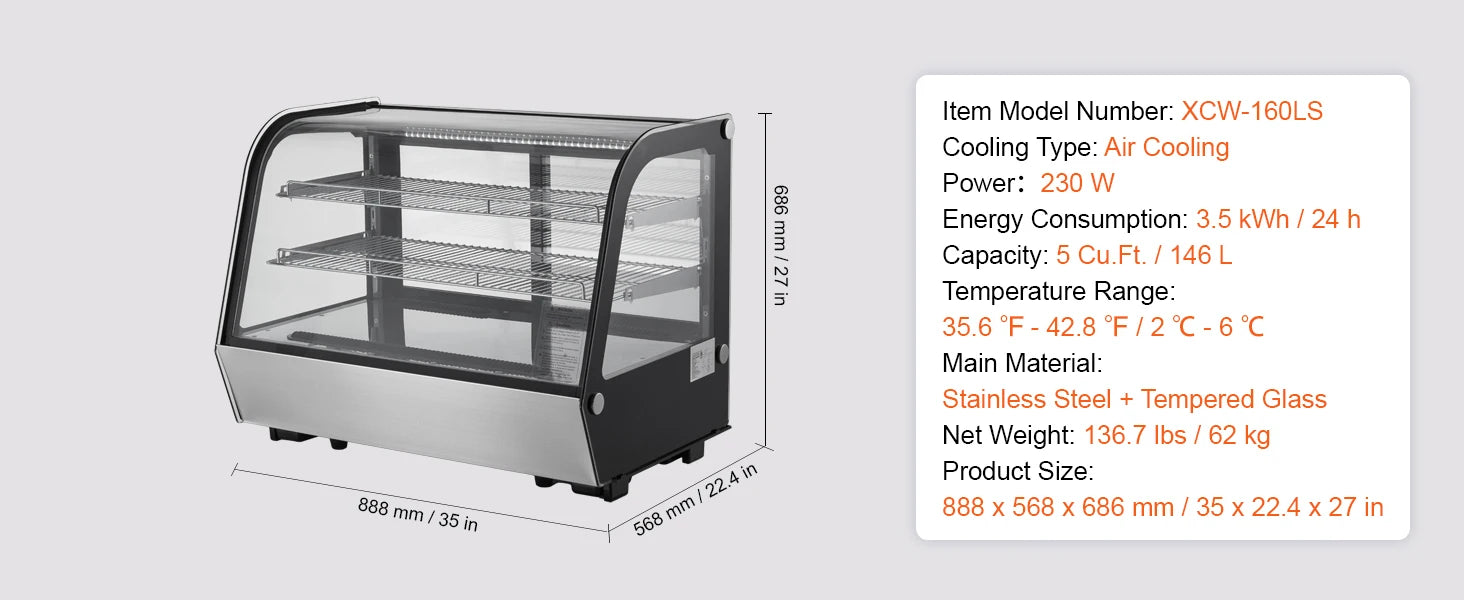 Refrigerated Display Case for Bakery