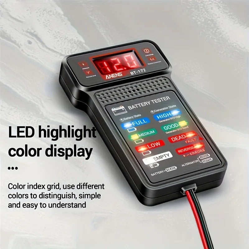 Smart Car Battery Tester, Suitable for Home Self-Checking/Repair Shops, One-Click Diagnosis of Life Span and Capacity, Quick Fault Identification, Intuitive Data Display, Compatible with Multiple Car Models, a Tester That Can