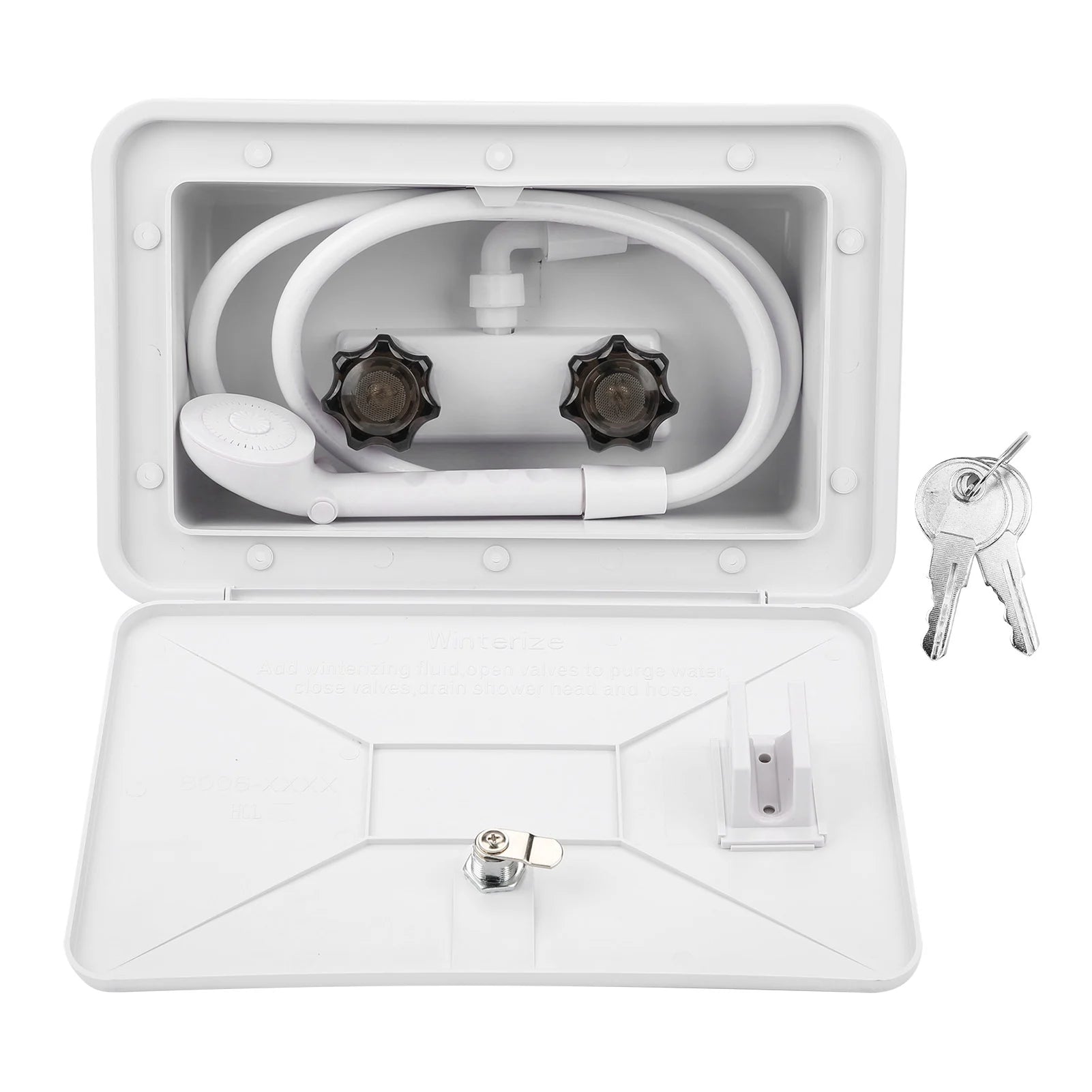 RV Exterior Shower Box Kit Outdoor Washing Kit With Lock For Boat Yacht Camper Motorhome