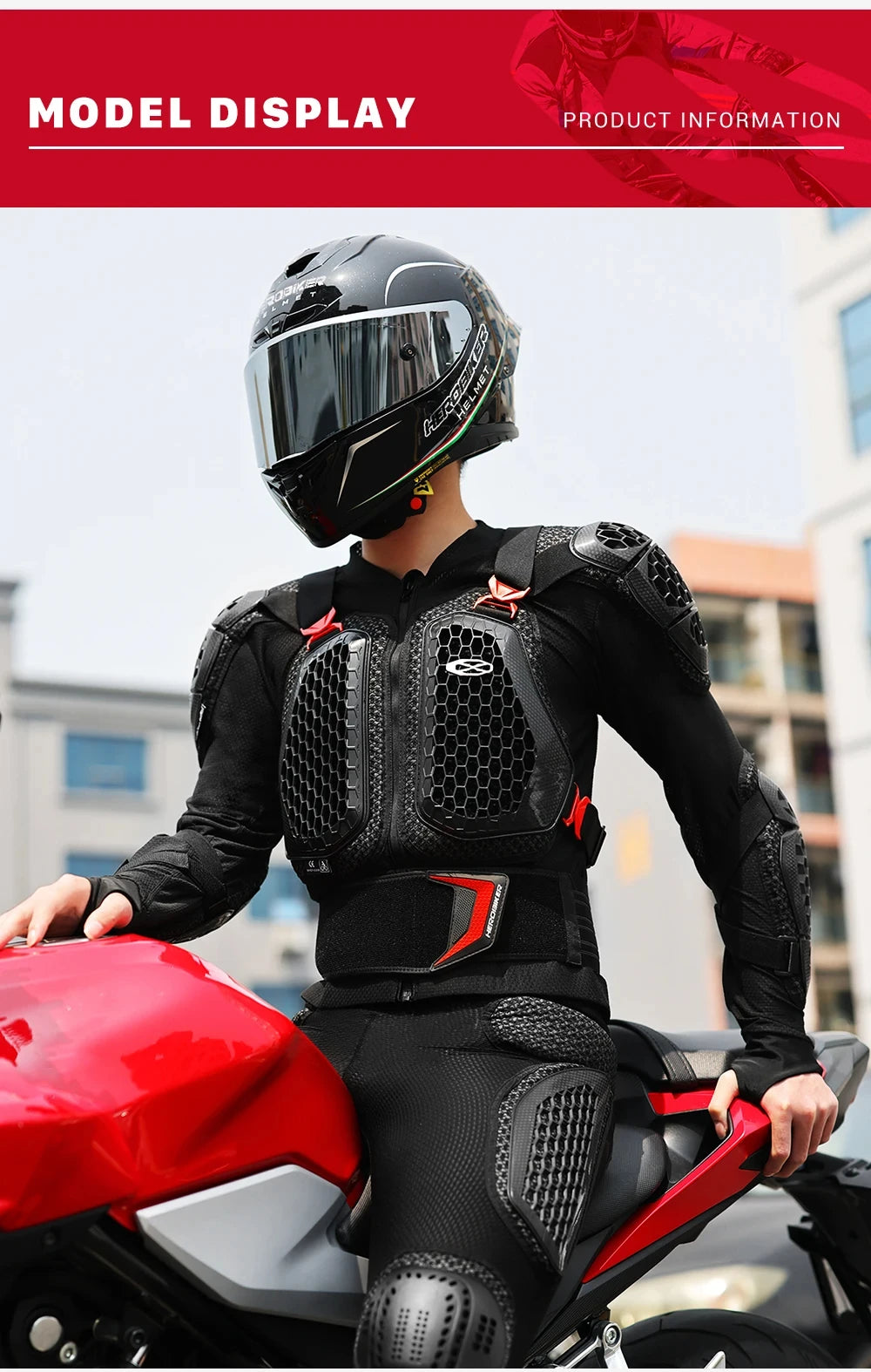 CE Certified Motocross Armor Jacket Set with Chest & Back Protection