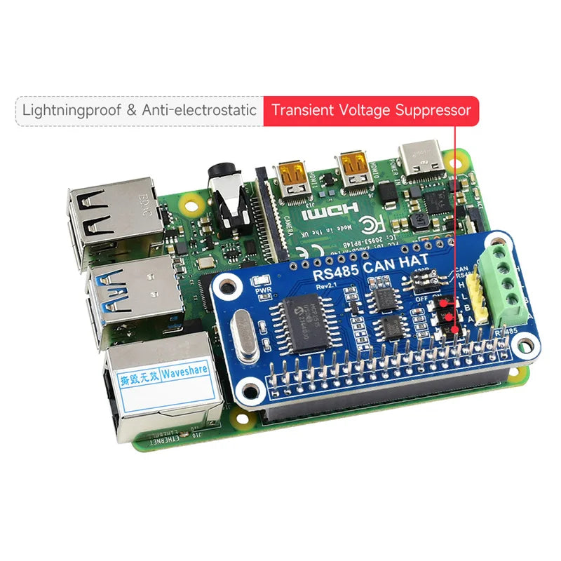 Raspberry Pi RS485- og CAN-HAT med MCP2515