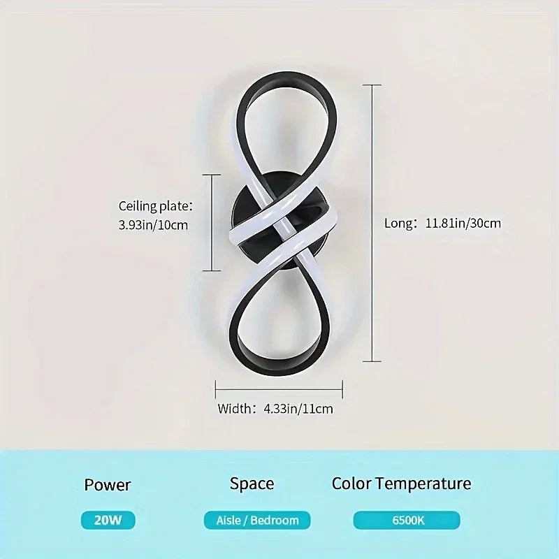 Candeeiro de teto LED moderno preto para corredores e entradas
