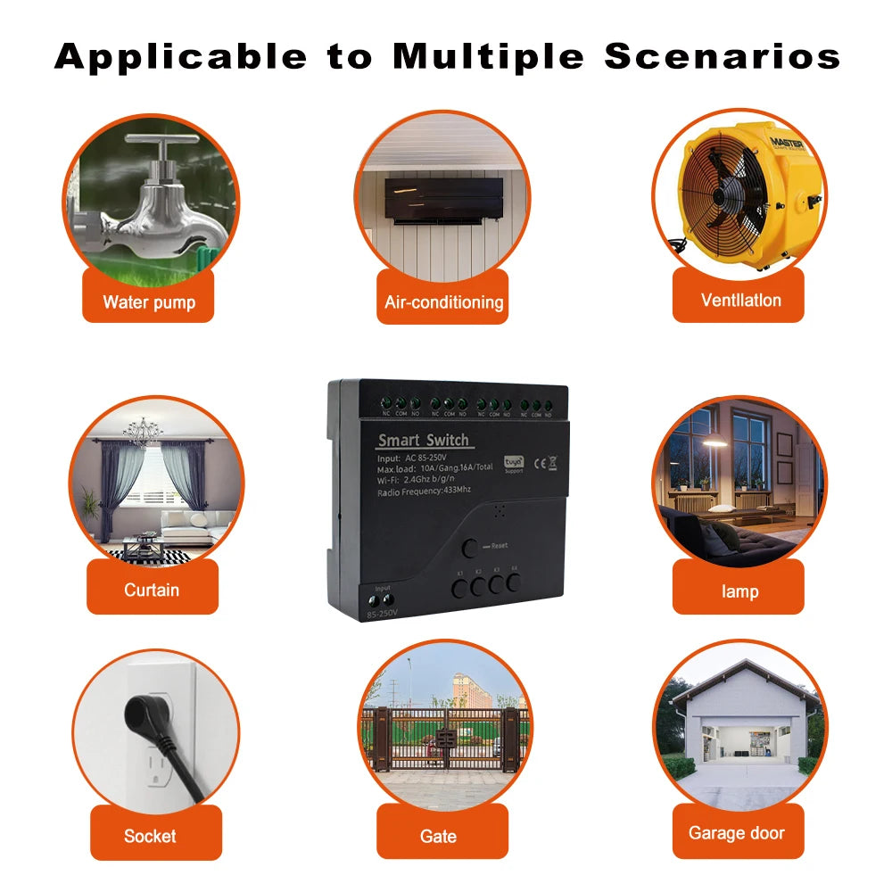 Tuya Four-Channel Wi-Fi Relay Module