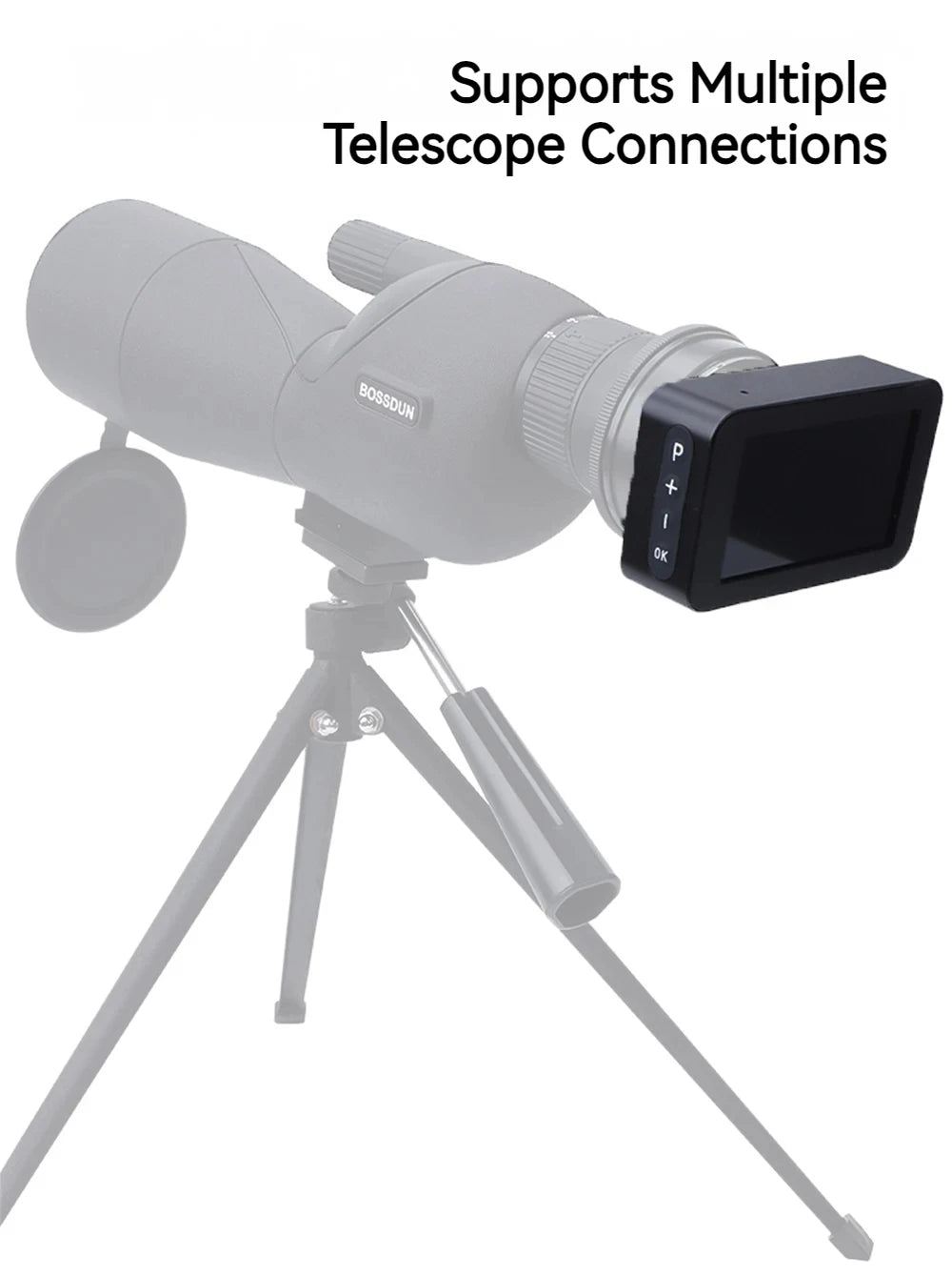 Oculaire de télescope 4K Caméra pour l’astronomie Écran couleur 3 pouces Oculaire électronique Astrophotographie Planétaire et Observation des oiseaux