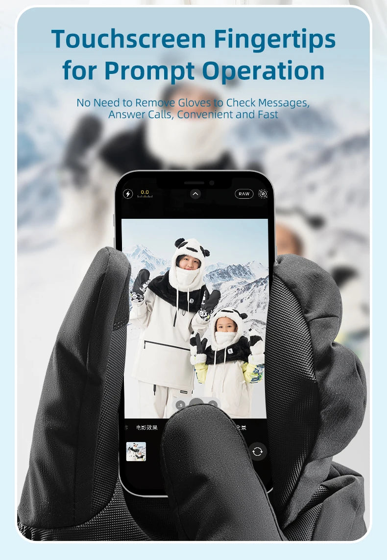Qunature Ski Gloves with Anti-Slip Palm and Fleece Lining