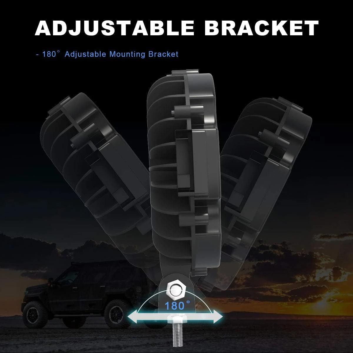 2-Pack 7 Inch 51W LED Work Light Bar for 12V 24V Vehicles