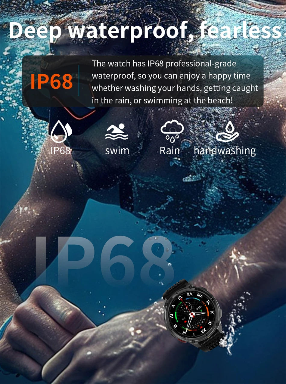 Smartwatch con chiamata Bluetooth all'aperto con bussola e GPS collegato al telefono