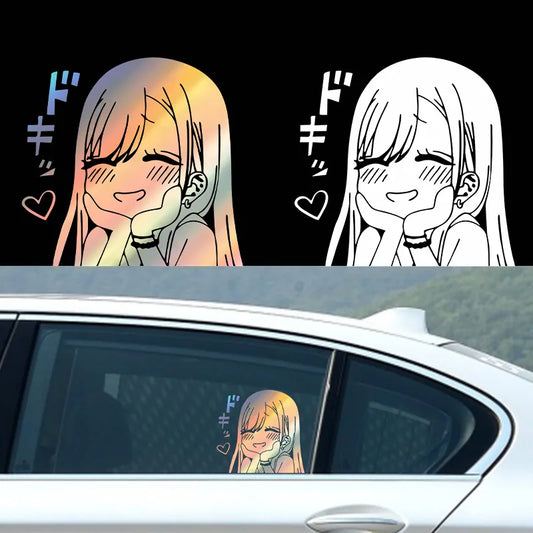 Nalepke za notranjost avtomobila Srčkane anime nalepke za avto Odbijači za okna avtomobila Izrezane vinilne nalepke Okrasni dodatki za avto Audi BMW
