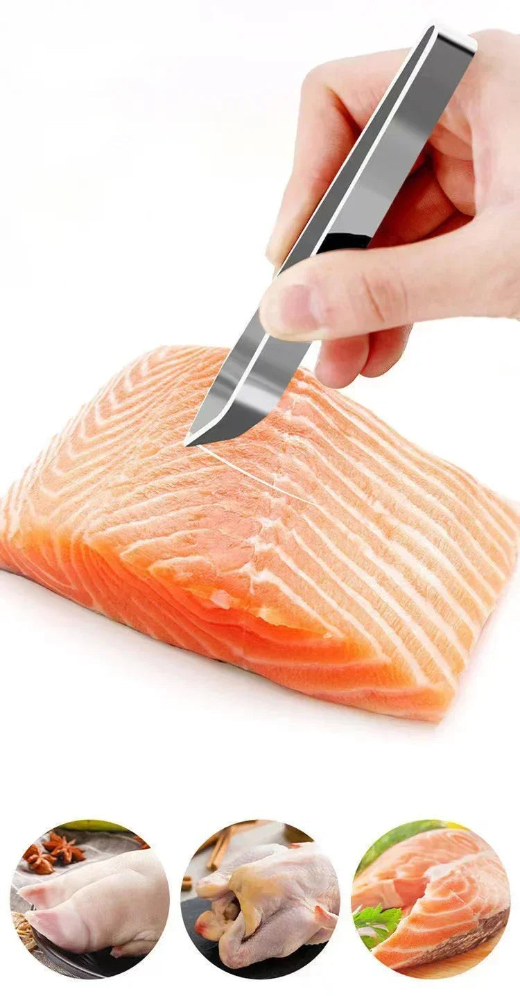 1pcs 430 Stainless Steel Fish Bone Tweezers Pincer Clip Puller Remover Tongs Fish Bone Plucking Clamp Kitchen Gadgets Tools 