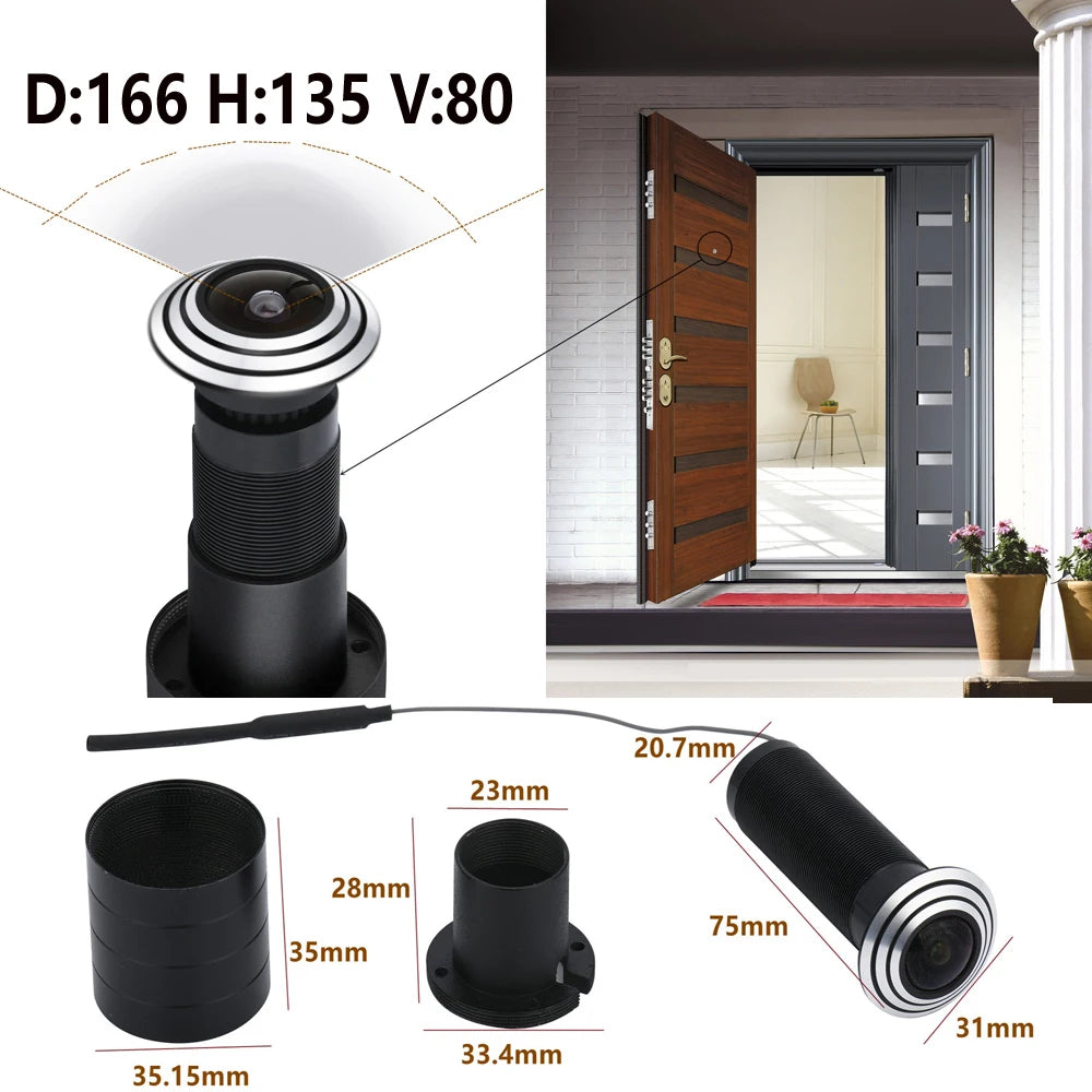 1080P Mini WiFi Door Peephole Camera Wide Angle Fisheye Lens