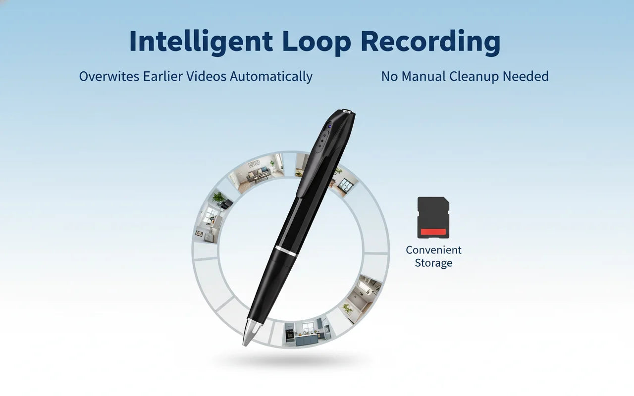 1080P WiFi Pen Camera with Motion Detection & Remote Viewing