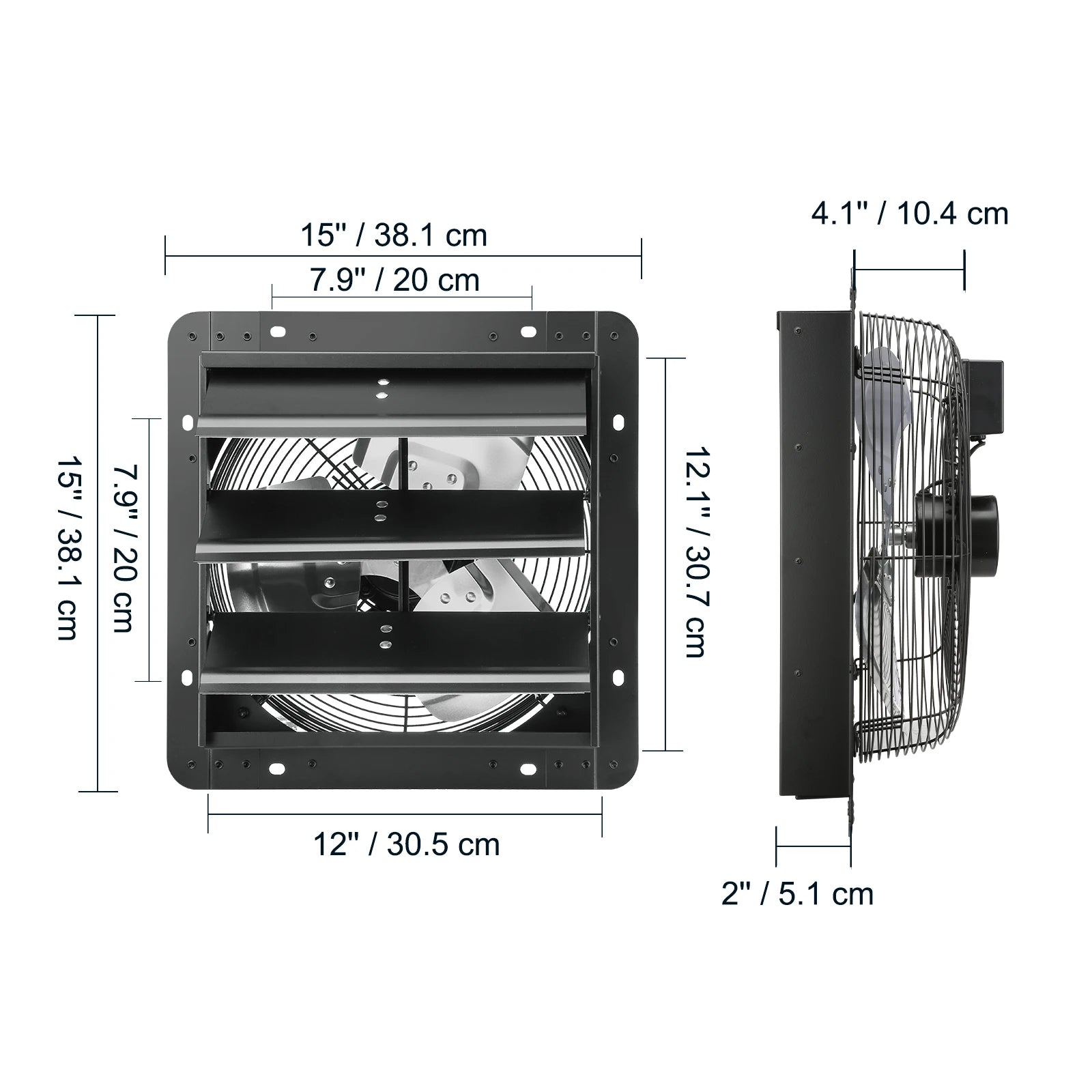 SucceBuy Shutter Exhaust Fan AC/ EC-motor 10-Speed Adjustable Wall Mount Attic Ventilation and Cooling for Greenhouses Garages