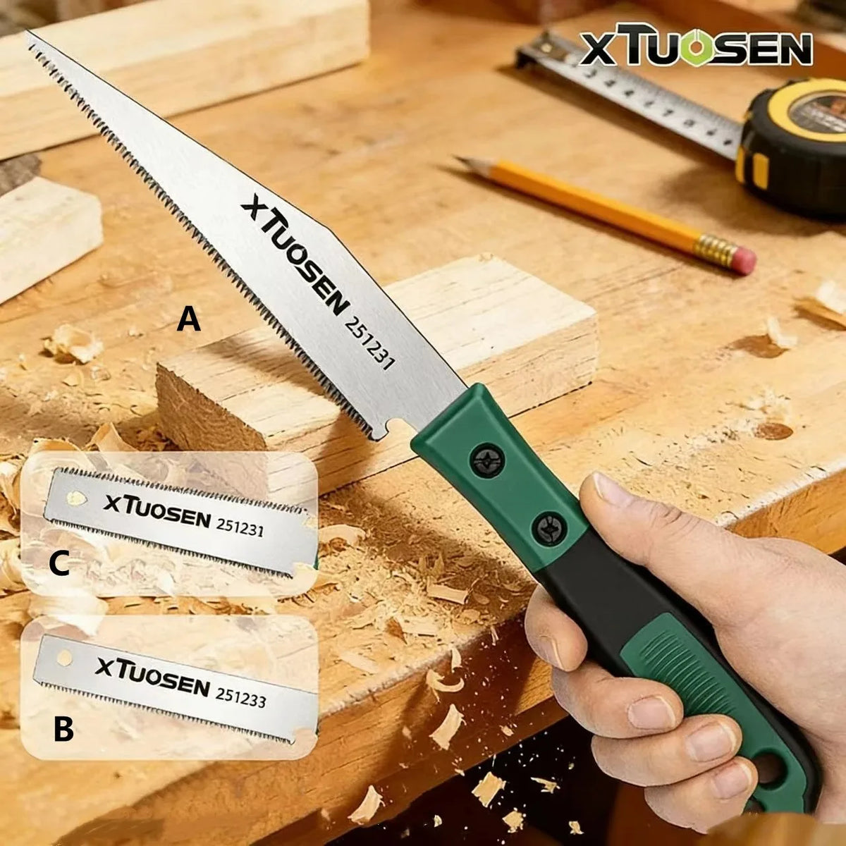 Mini scie à main polyvalente pour couper bois, plastique et branches, outil de bricolage pour menuiserie à domicile