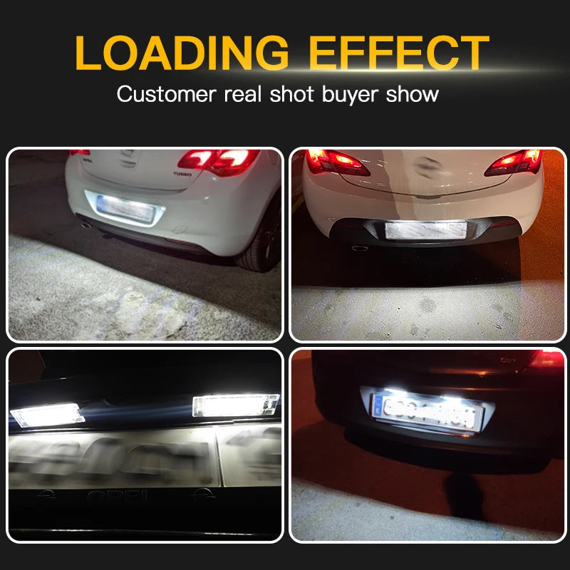 2/10PC For Fiat Grande Punto Evo Van Pratico Brava Bravo Cinquecento Croma Doblo Linea Marea White Led License Number Plate Lamp