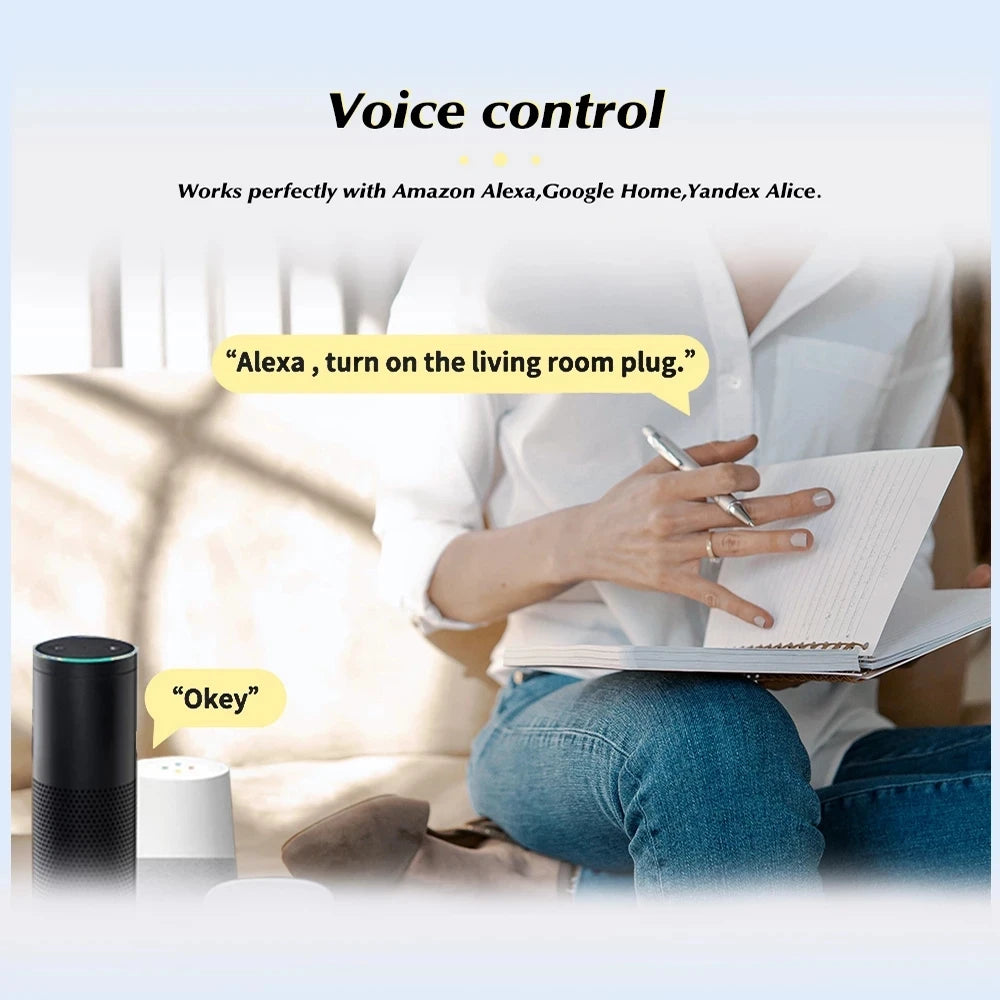 Smart Socket EU 16A/20A AC100-240V Wifi Smart Plug Power Outlet Alexa Google Home Voice Control  Tuya Smart Life APP