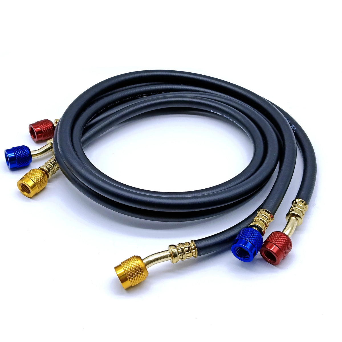 3PCS R410 Refrigerant AC Charging Hose 800-4000 PSI Working Pressure Fit HVAC Air Condition R134a R32 Refrigerant Manifold Gauge