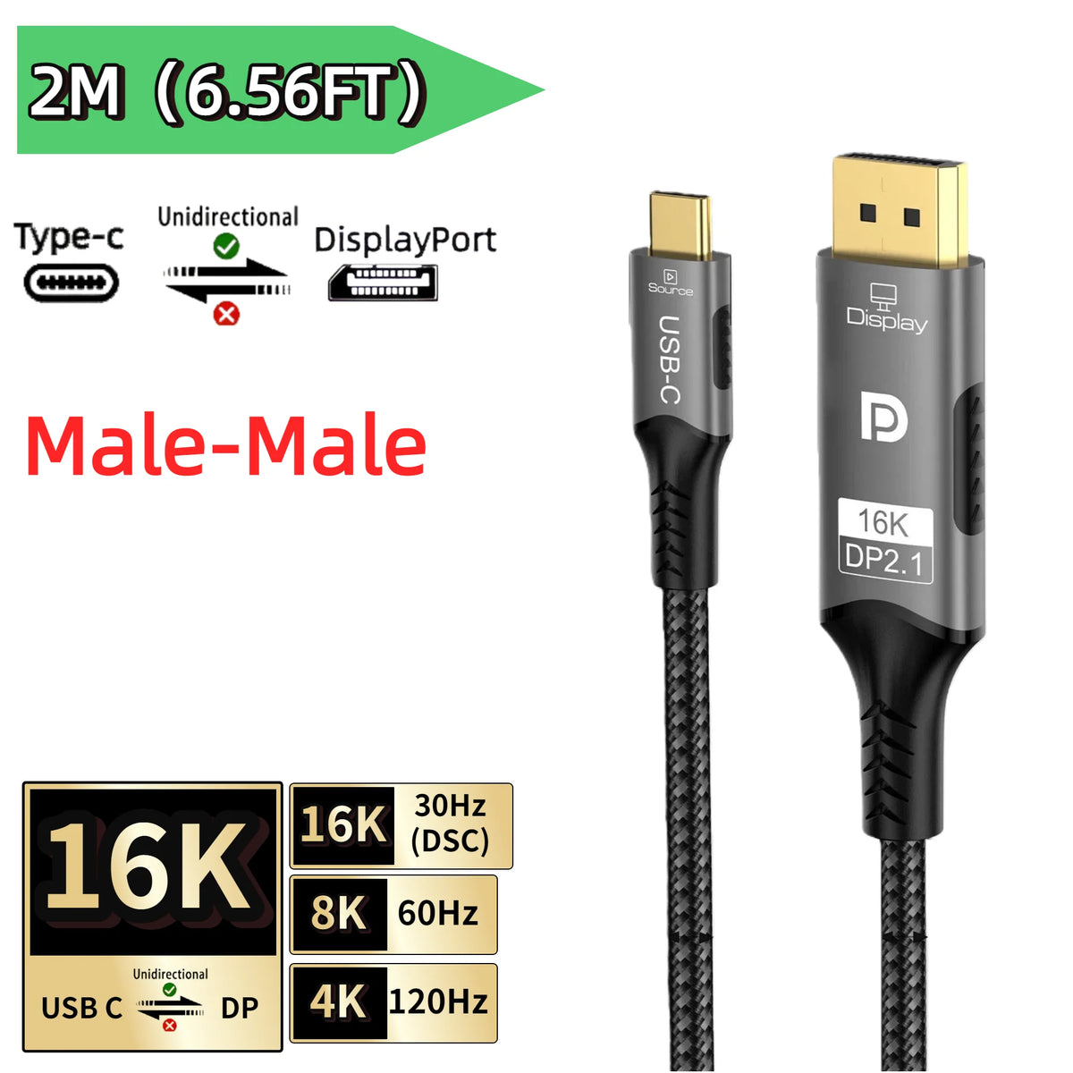 USB-C and DisplayPort Video Cable, Multiple Versions