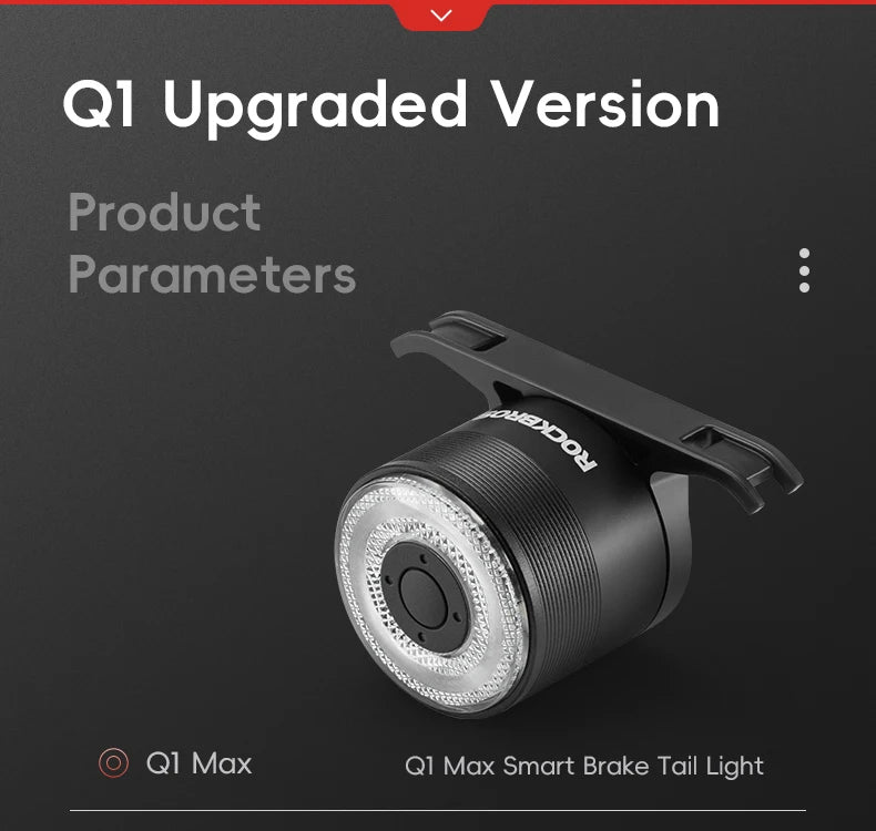 Intelligentes Fahrrad-Rücklicht mit Bremslichtsensor & 5 Modi, USB-C