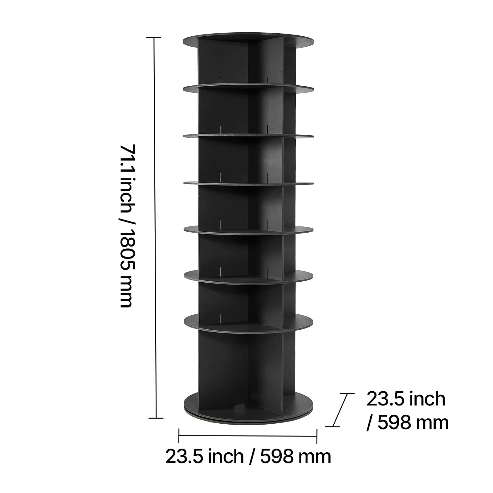 SusceBuy Rack de Sapatos em Torre Giratória de 360°, Rotatório, Armazém Circular, Expositor de Mostruário Independente para Quarto, Hall de Entrada, Armário
