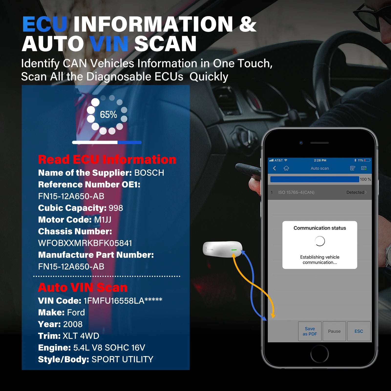 Autel AP200 Bluetooth OBD2 Scanner Volledig Systeem Auto Diagnosetool