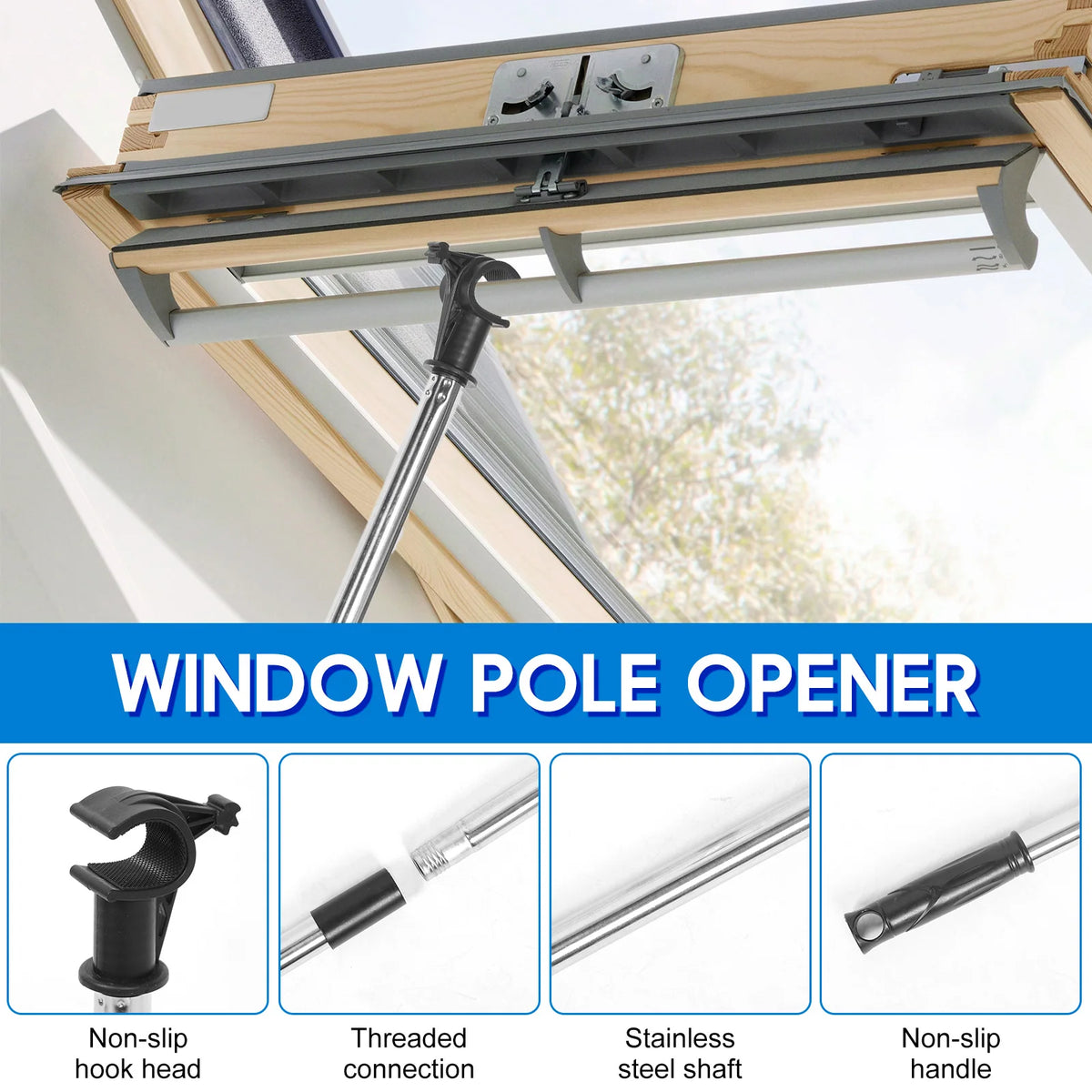 Two-Metre Modular Skylight Opening Pole