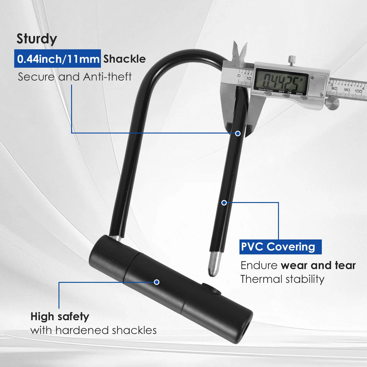 Metal U-Lock for Bicycles and Scooters with Two Keys