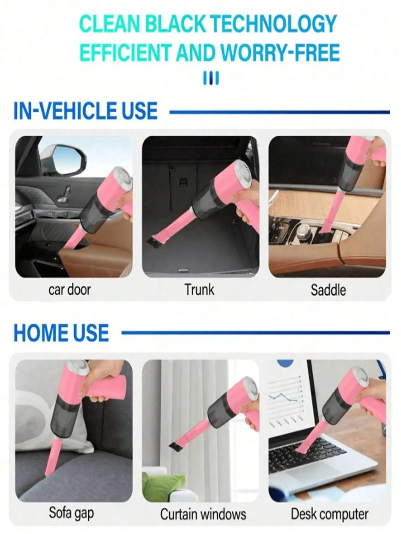 Cordless Handheld Vacuum Cleaner for Car, Home and Pet Hair