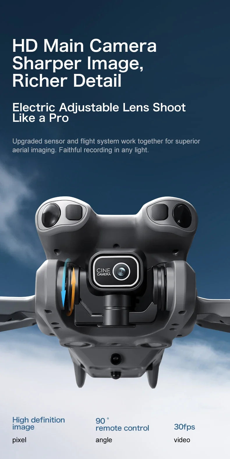 Lenovo GT50 8K Drone with 360° Obstacle Avoidance & 3KM Range