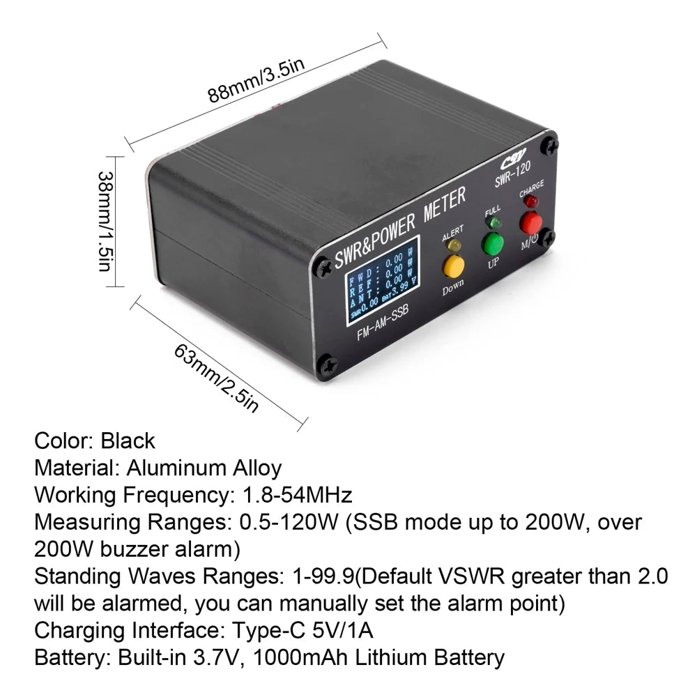 1.8-54MHz Digital SWR and RF Power Meter