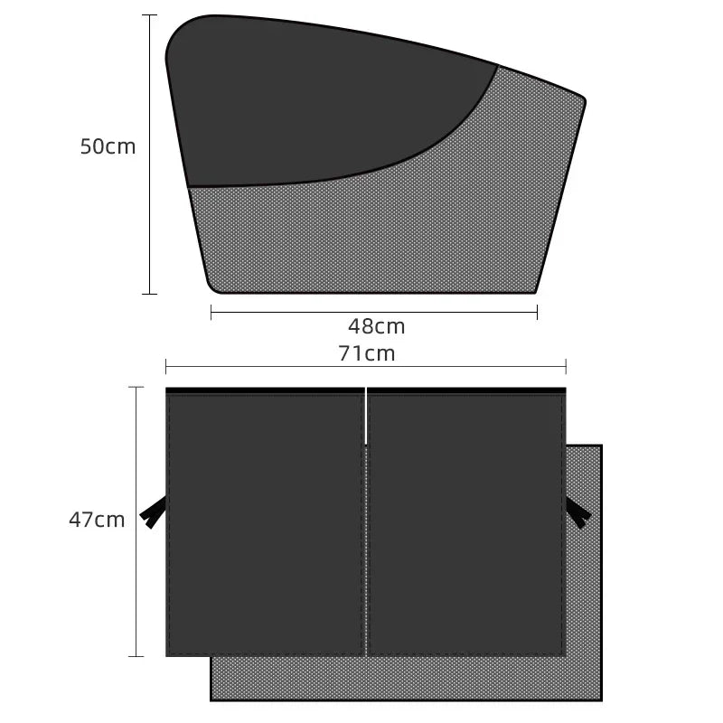 Magnetic Car Window Shade – Position Options