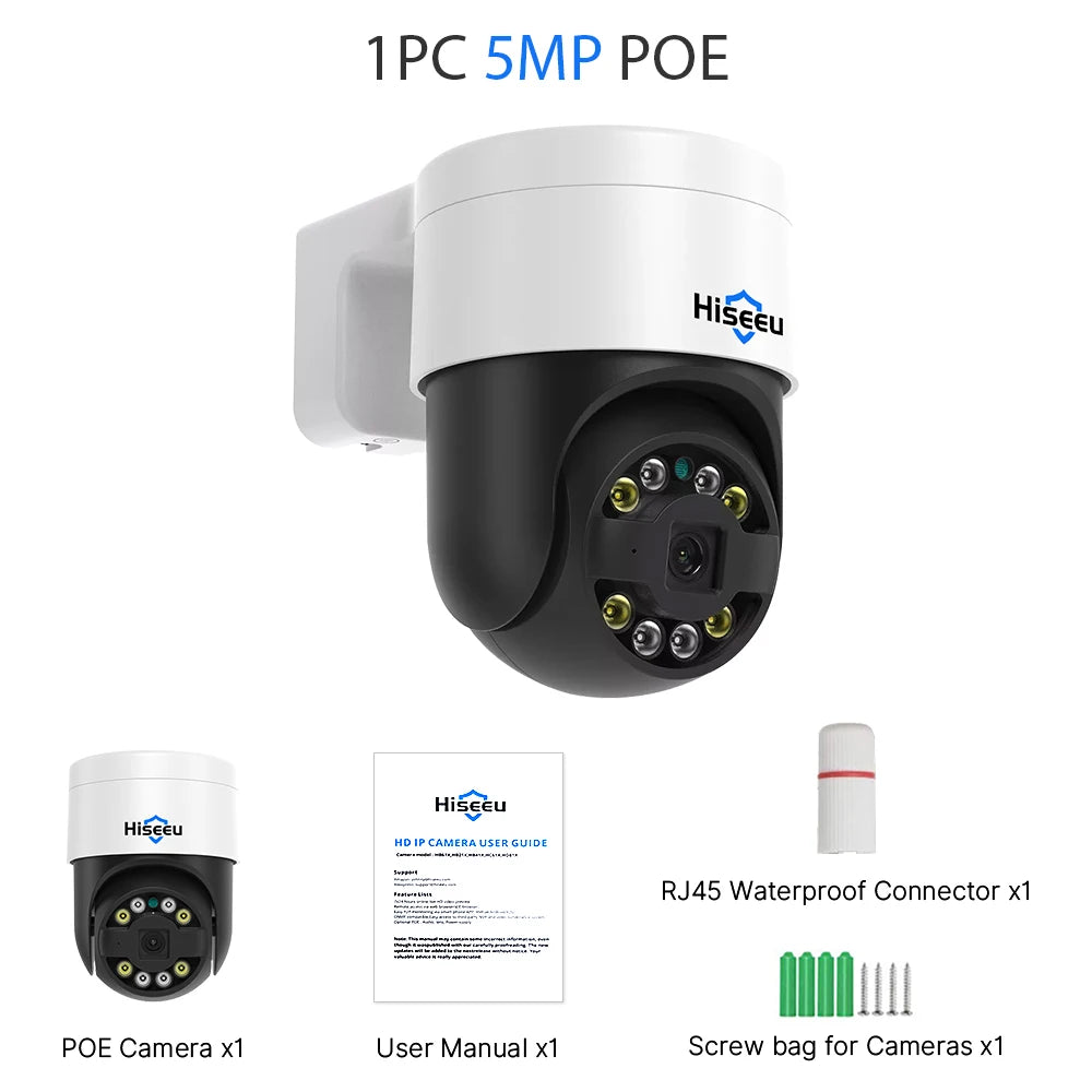 8MP 4K POE PTZ IP Camera with Color Night Vision