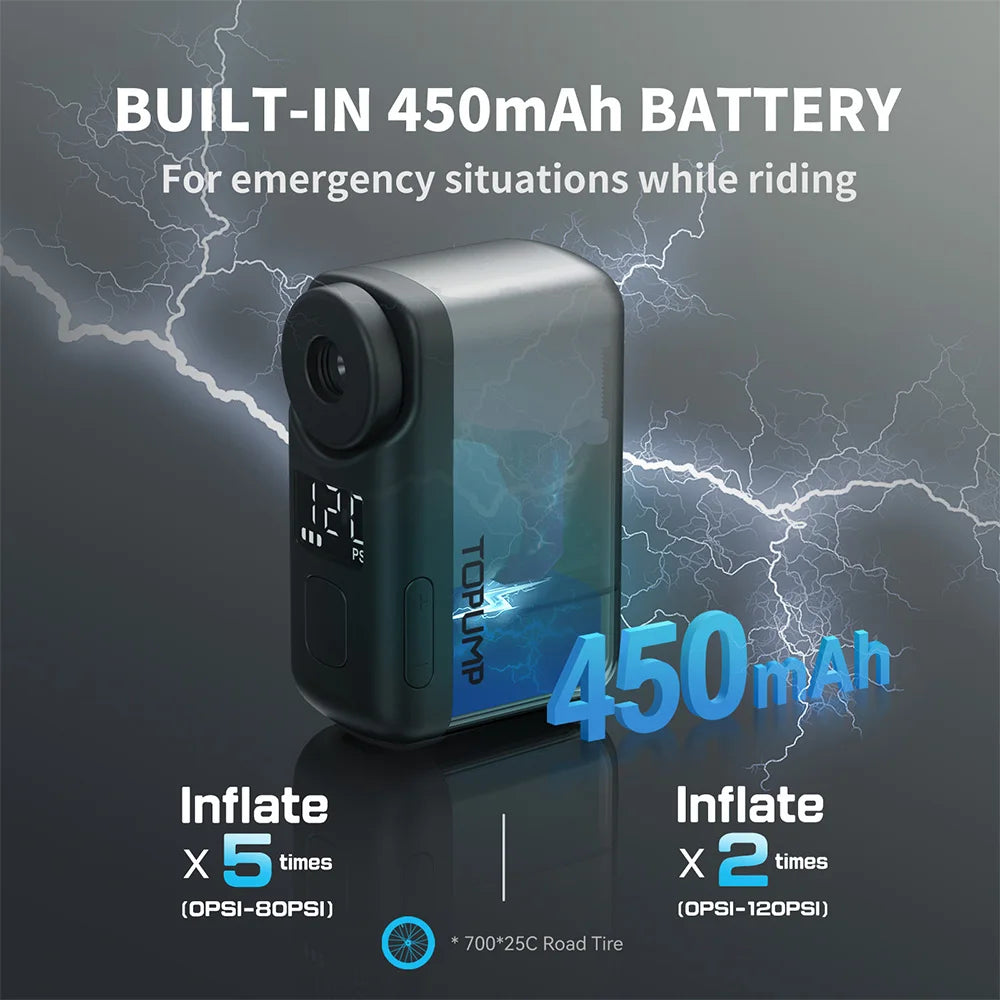 Electric Mini Portable Bike Pump 120PSI with Display
