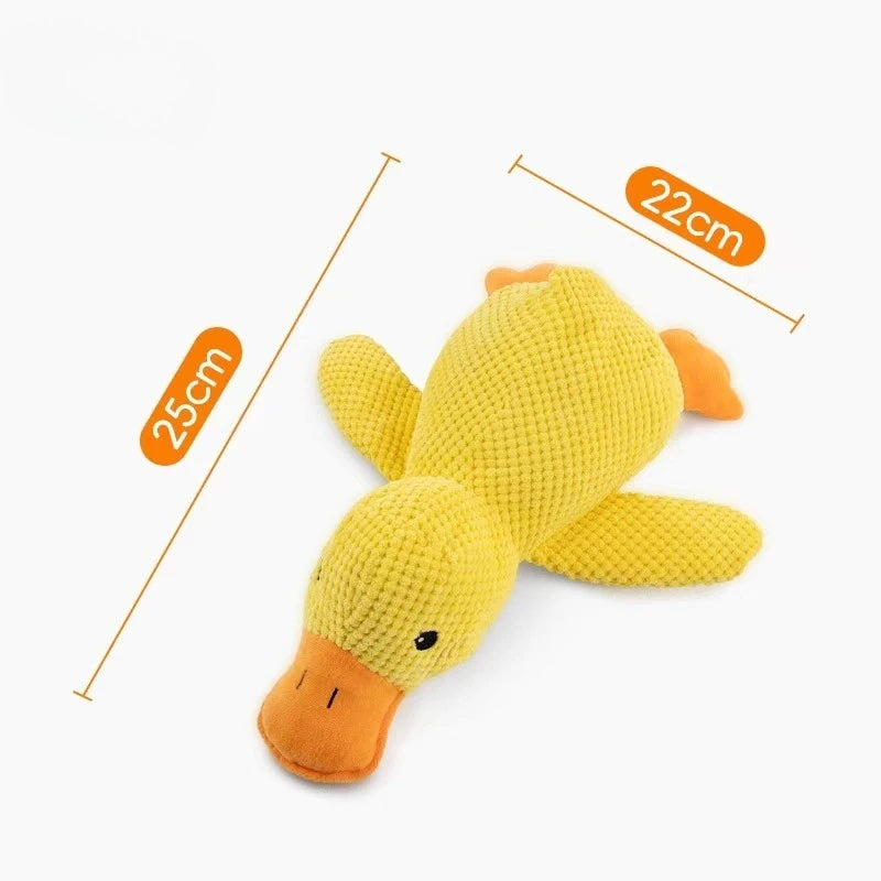 Brinquedo de peluche em forma de ganso para cães, com apito e som crocante