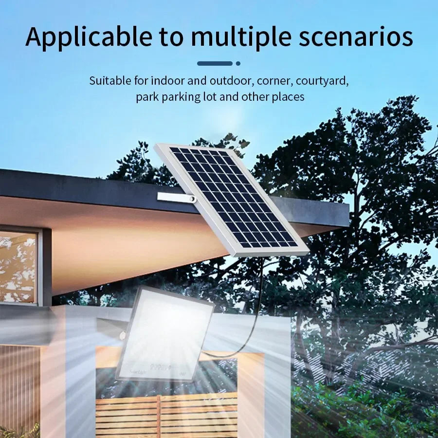 Foco LED solar IP67 con control remoto y temporizador