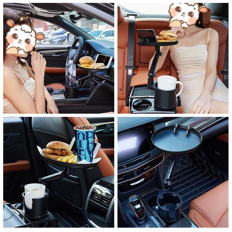3 in 1 Car Cup Holder Extender with Tray