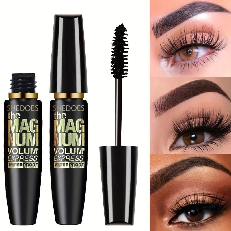 4D Black Mascara Thickening, Lengthening, Curling, Waterproof Liquid Fiber Mascara 