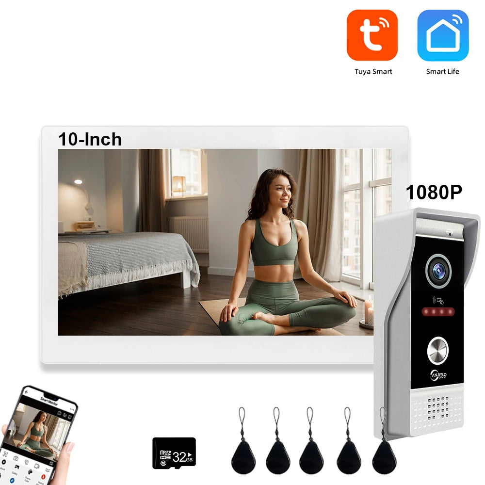 1080P Video Intercom Wifi 7/10 Inch Monitor Kit for Apartment System Home Security Wired Doorbell Card Swipe Private House Tuya Spy-shop.com