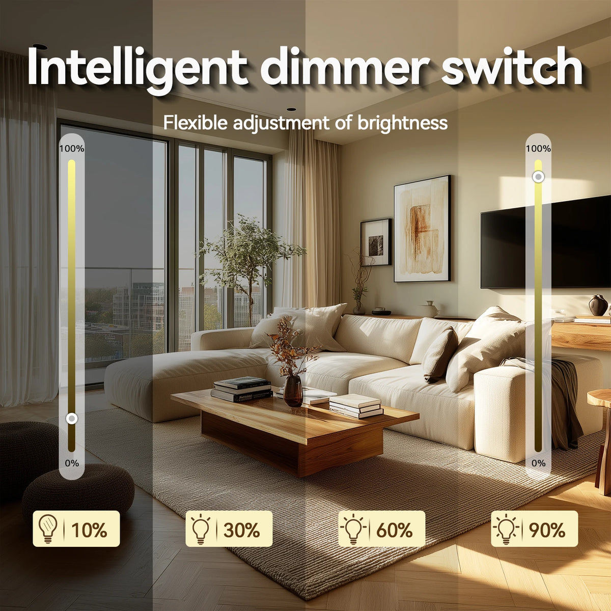 Tuya WiFi Glass Dimmer Switch - Neutral Required