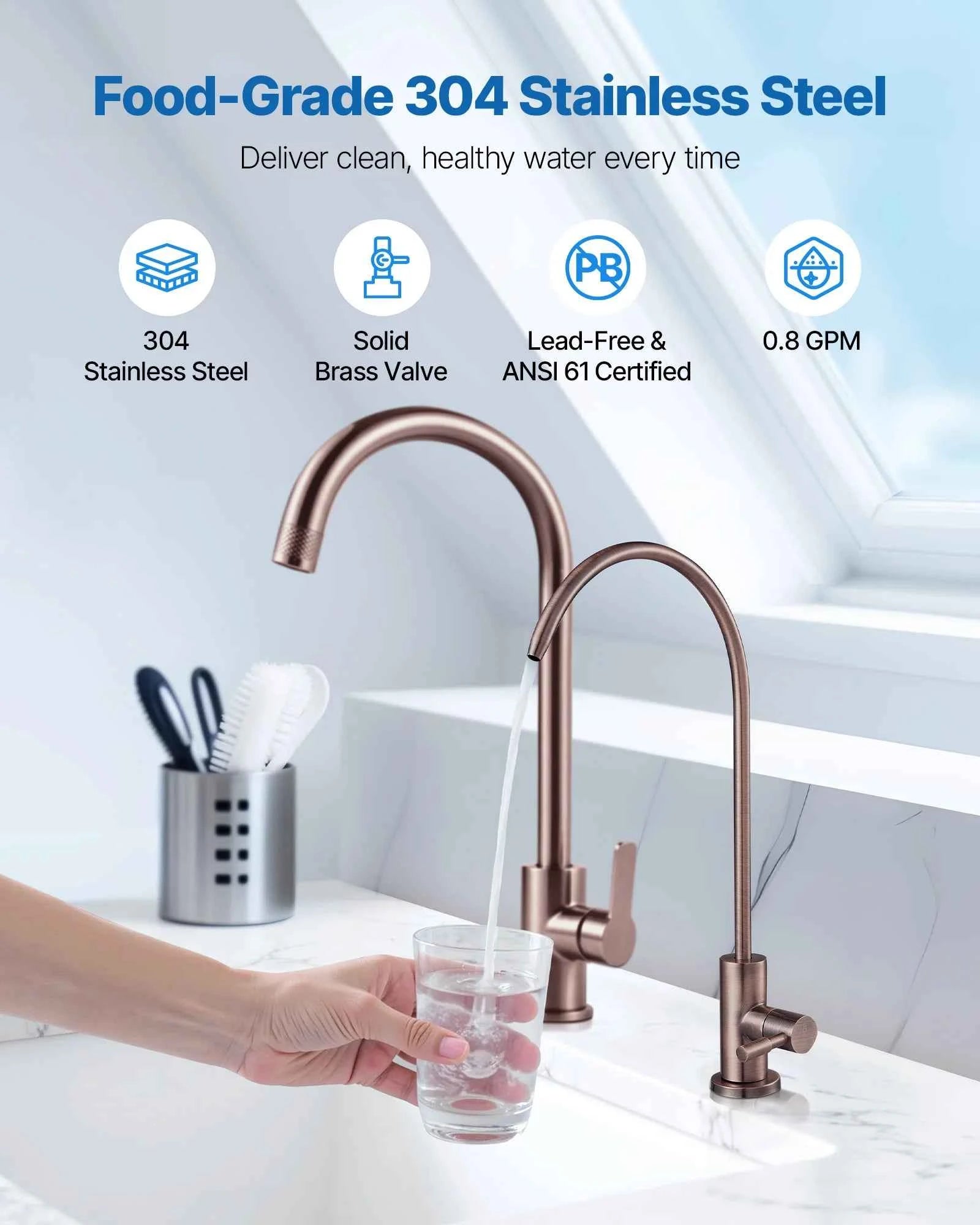Lead-Free Stainless Steel Drinking Water Faucet