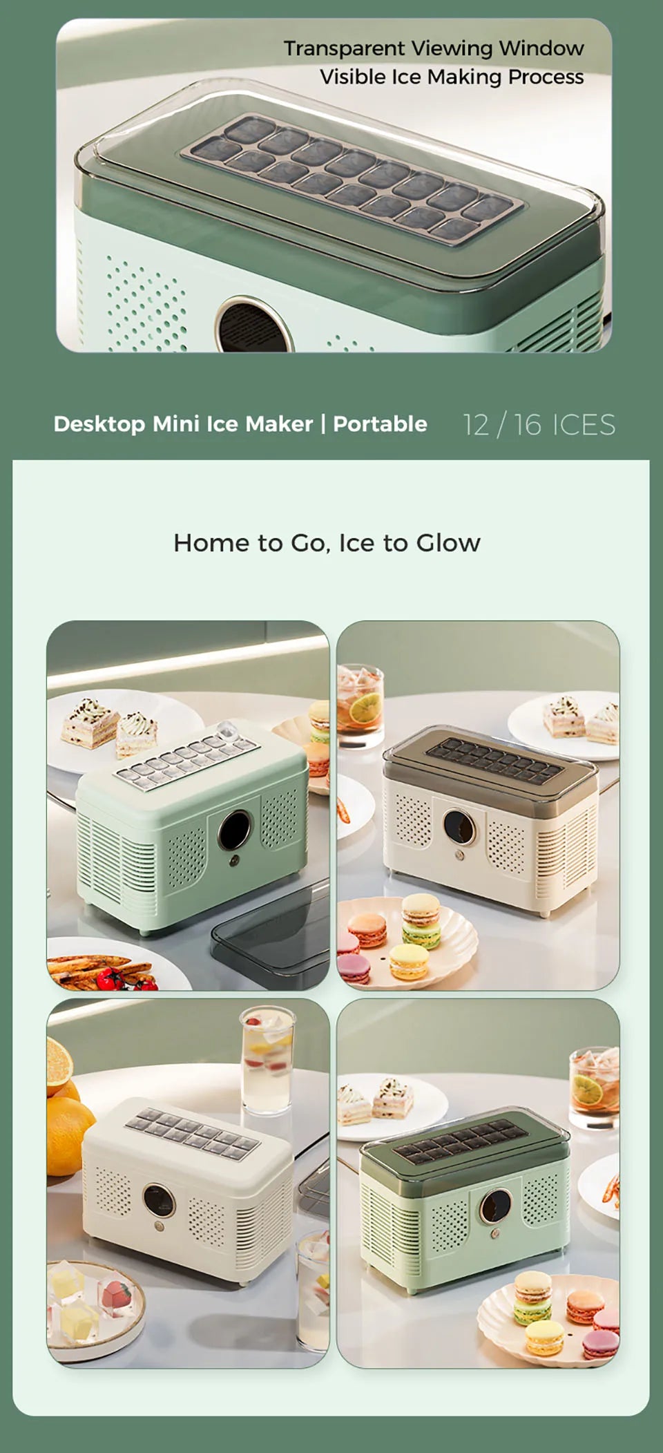 Portable Car Ice Maker Dual Use for Car & Home Perfect for Outdoor Camping Dormitory and Family Use Ice Ready in 15 Minutes ﻿