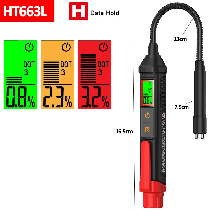 3-Colors Backlight Portable Digital Brake Fluid Tester Accurate Auto Car Brake Oil Tester Sound Light Alarm DOT3 DOT4 DOT5.1