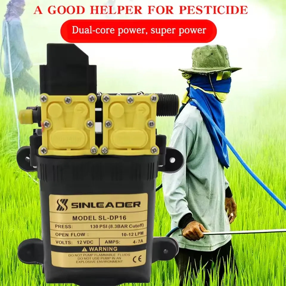 12V 7A 10L/min High Pressure Agricultural Electric Water Pump Water Sprayer Pumps Dual-Core Power Agricultural Electric 