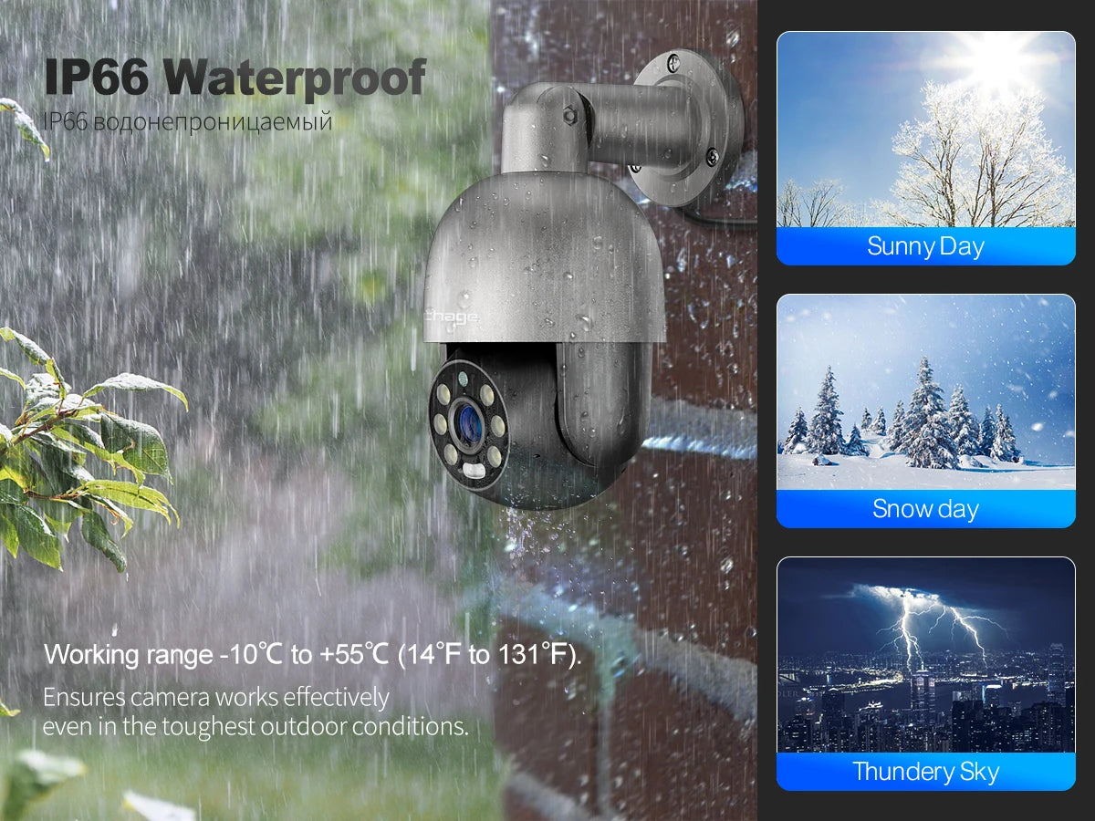 Caméra de surveillance PTZ PoE IP 8M avec détection humaine